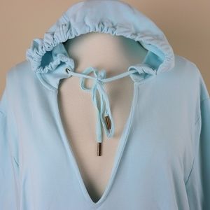 Talbots V Hooded Stretch Lounge Jog Top Size 2X